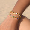 Retro Square Zirconset Stainless Steel Bracelet For Women With Elegant Electroplated Design