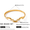 Retro Square Zirconset Stainless Steel Bracelet For Women With Elegant Electroplated Design