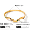 Retro Square Zirconset Stainless Steel Bracelet For Women With Elegant Electroplated Design