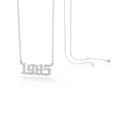 Retro Stainless Steel 28 Years Number Necklace