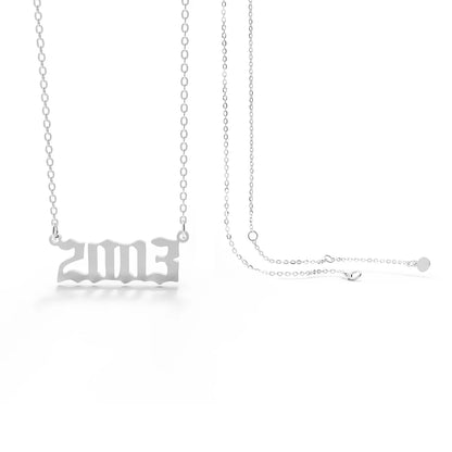 Retro Stainless Steel 28 Years Number Necklace