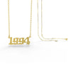 Retro Stainless Steel 28 Years Number Necklace