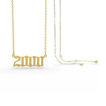 Retro Stainless Steel 28 Years Number Necklace