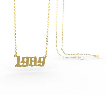 Retro Stainless Steel 28 Years Number Necklace