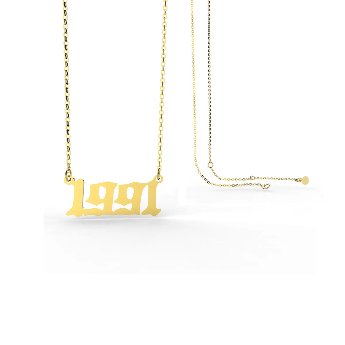 Retro Stainless Steel 28 Years Number Necklace