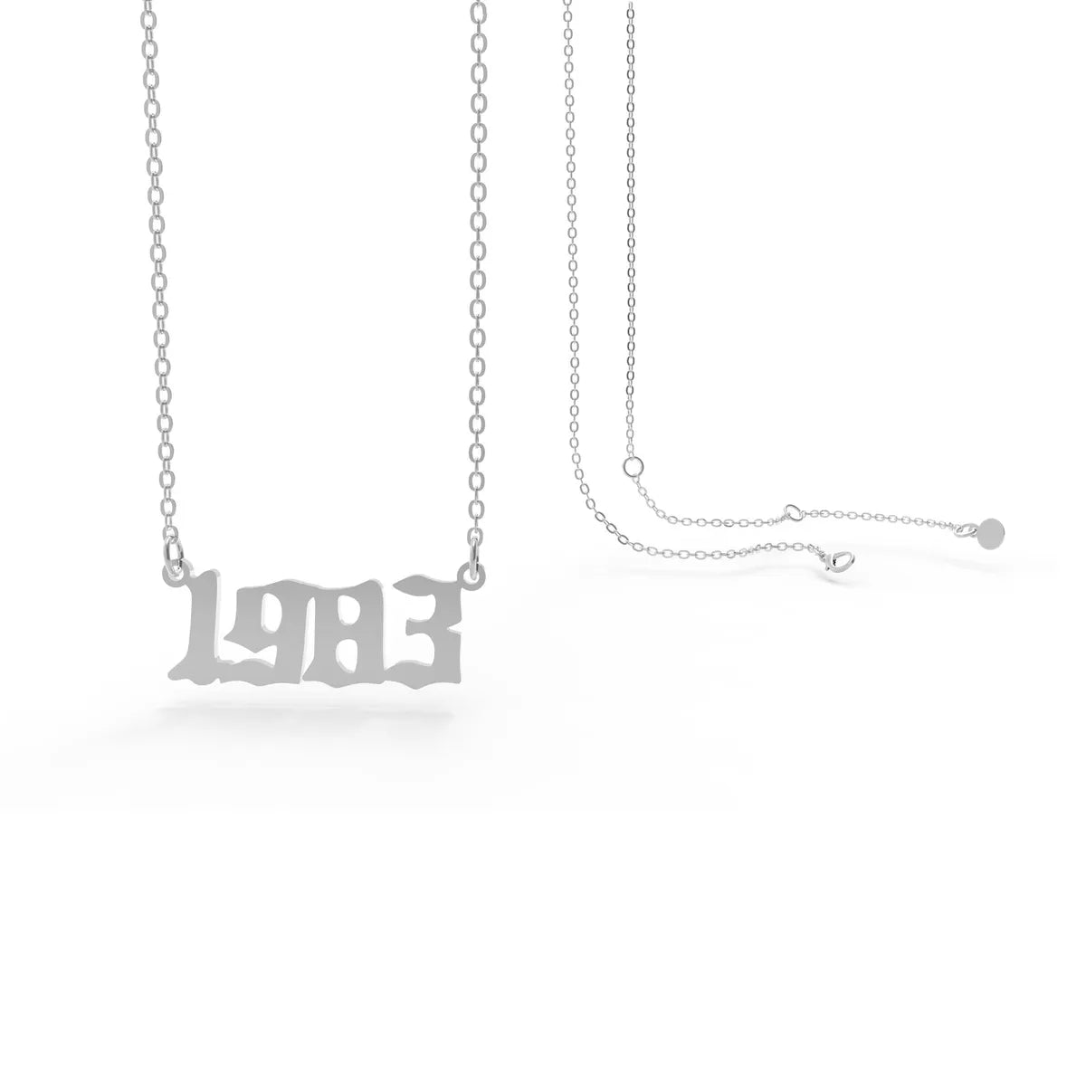 Retro Stainless Steel 28 Years Number Necklace