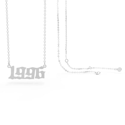 Retro Stainless Steel 28 Years Number Necklace