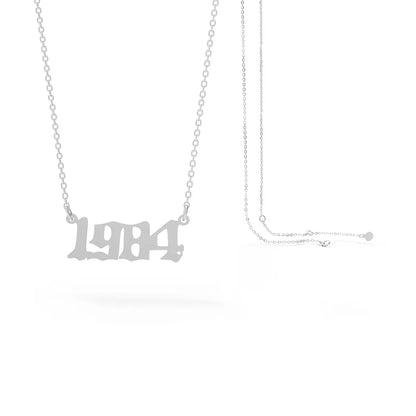 Retro Stainless Steel 28 Years Number Necklace