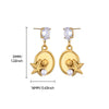 Retro Stainless Steel And Imitation Pearl Starfish Earrings With Electroplating For Women