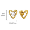 Retro Stainless Steel And Imitation Pearl Starfish Earrings With Electroplating For Women