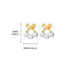 Retro Stainless Steel And Imitation Pearl Starfish Earrings With Electroplating For Women