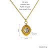 Retro 316L Stainless Steel And 316L Stainless Steel Necklace With Geometric Pendant And Electroplating Treatment For Women