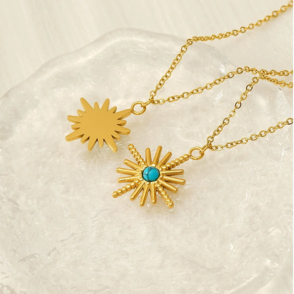 Retro 316L Stainless Steel And 316L Stainless Steel Necklace With Geometric Pendant And Electroplating Treatment For Women