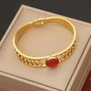 Retro Stainless Steel Cat's Eye Bracelet With Electroplating