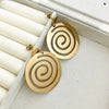 Retro Stainless Steel Geometric Spiral Pattern Earrings With Electroplating