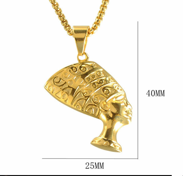 Retro Stainless Steel Gold Plated Pendant Necklace With Electroplated Finish For Women
