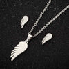 Retro Stainless Steel Leaf Necklace And Earrings Jewelry Set With Electroplated Finish For Women