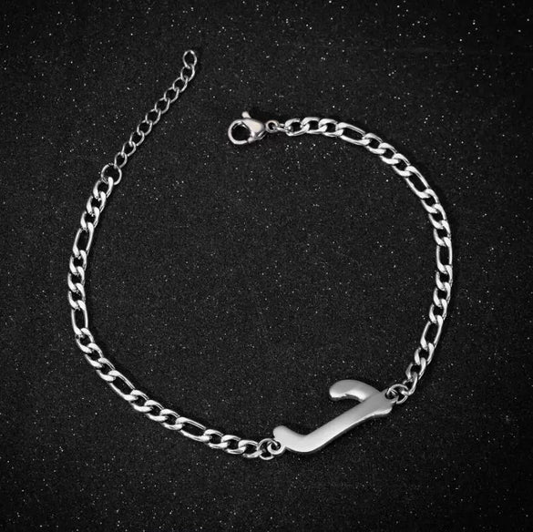 Retro Stainless Steel Letter Charm Bracelet For Women Electroplated Text Jewelry Wholesale