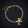 Retro Stainless Steel Letter Charm Bracelet For Women Electroplated Text Jewelry Wholesale