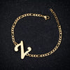 Retro Stainless Steel Letter Charm Bracelet For Women Electroplated Text Jewelry Wholesale