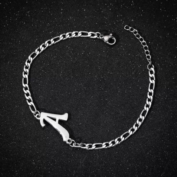 Retro Stainless Steel Letter Charm Bracelet For Women Electroplated Text Jewelry Wholesale