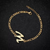 Retro Stainless Steel Letter Charm Bracelet For Women Electroplated Text Jewelry Wholesale