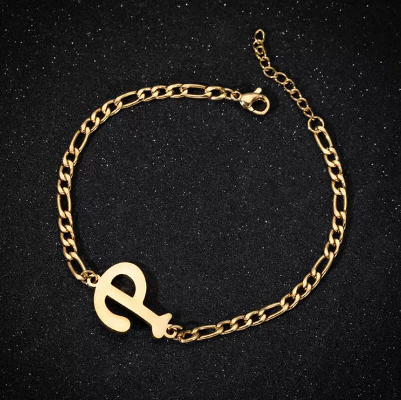 Retro Stainless Steel Letter Charm Bracelet For Women Electroplated Text Jewelry Wholesale