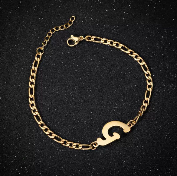 Retro Stainless Steel Letter Charm Bracelet For Women Electroplated Text Jewelry Wholesale