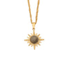 Retro Stainless Steel Natural Stone Pendant Necklace