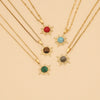 Retro Stainless Steel Natural Stone Pendant Necklace