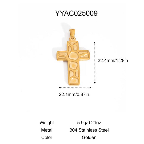 Retro Stainless Steel Pendant Jewelry With Cross And Star Pattern Vacuum Real Gold Electroplating In Pvd Furnace