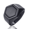 Retro Stainless Steel Prism Ring For Men And Women Electroplated Titanium Steel Fashion Statement Band