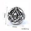 Retro Stainless Steel Round Skull Ring With Speech Logo Text Design For Men And Unisex