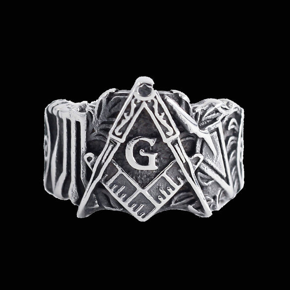 Retro Stainless Steel Signet Ring With Polished Pattern Design For Men And Women