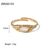 Retro Stainless Steel Star Open Ring With Zircon For Women Geometric Design