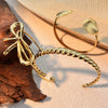 Retro Stainless Steel Starfish Scallop Open Bracelet Electroplated Highend Jewelry