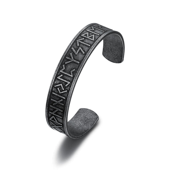 Retro Stainless Steel Text Bracelet For Men With Electroplated Finish Wholesale Fashion Jewelry Accessory