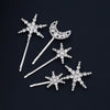 Retro Star And Moon Rhinestone Metal Hair Clip For Women Minimalist Bangs Side Clip Fashion Hair Accessory
