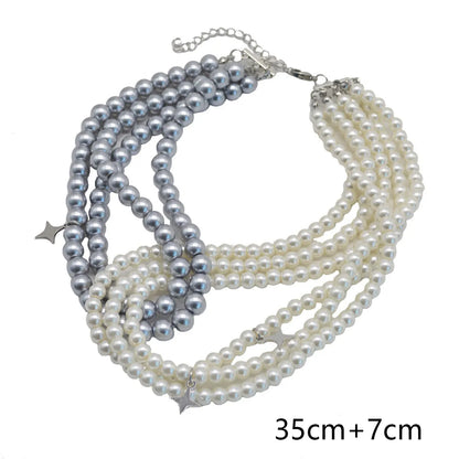 Retro Star Artificial Pearl Layered Pearl Women'S Layered Necklaces