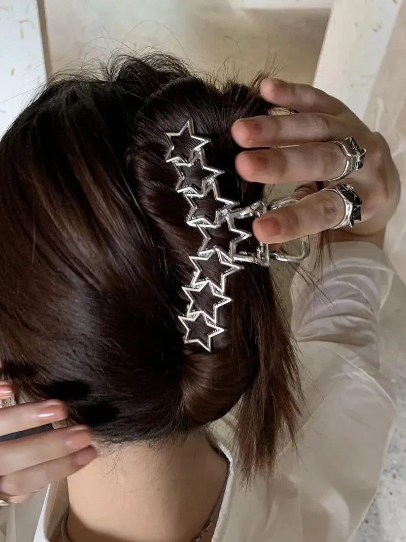 Retro Star Heart Shape Alloy Plating Hair Claws