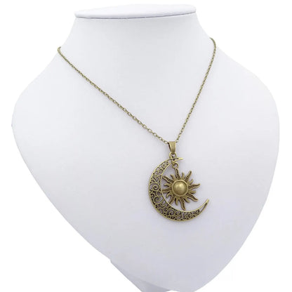 Retro Star Moon Alloy Plating Women'S Pendant Necklace