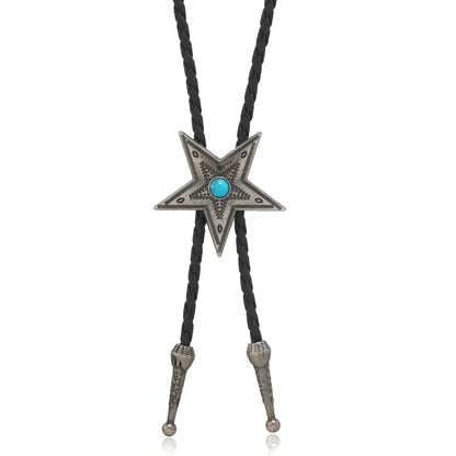 Retro Star Pu Leather Alloy Unisex Bolo Tie Necklaces