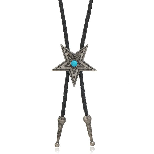 Retro Star Pu Leather Alloy Unisex Bolo Tie Necklaces