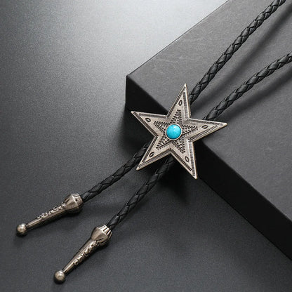 Retro Star Pu Leather Alloy Unisex Bolo Tie Necklaces