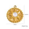 Retro Star Round Stainless Steel Jewelry Pendant Inlaid With Natural Stone Vacuum In Furnace Electroplating