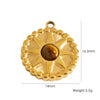 Retro Star Round Stainless Steel Jewelry Pendant Inlaid With Natural Stone Vacuum In Furnace Electroplating