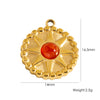 Retro Star Round Stainless Steel Jewelry Pendant Inlaid With Natural Stone Vacuum In Furnace Electroplating