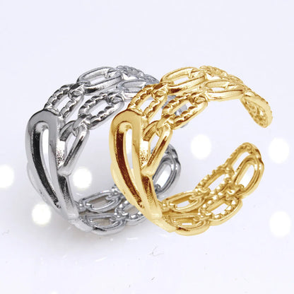 Retro Star Snake Titanium Steel Plating Open Ring 1 Piece