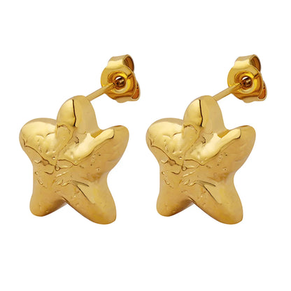 Retro Star Titanium Steel Plating Ear Studs