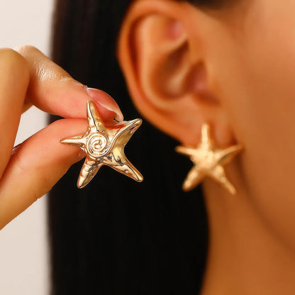 Retro Starfish Alloy Plating Women'S Jewelry Set